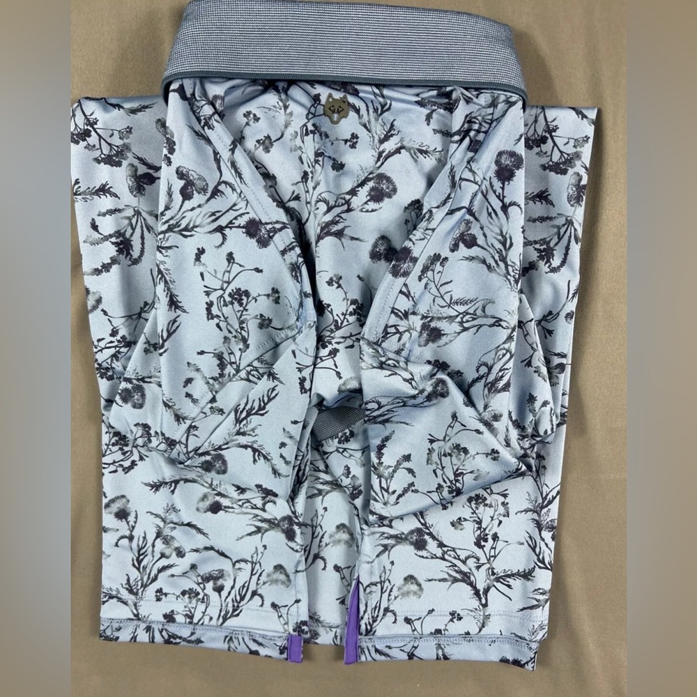 Greyson Golf Shirt Polo Water Thistle Print XL Blue Polyester Spandex - Picture 4 of 7